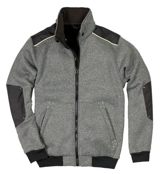 Scheibler Strick-Blouson Piering, grau-meliert