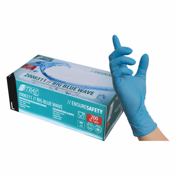 Nitras Medical Nitril-Einmalhandschuhe BIG BLUE WAVE BASIC 200er Box