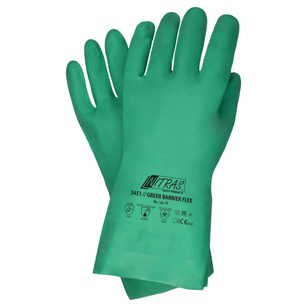 Nitras Safety Nitril Chemie Handschuhe GREEN BARRIER FLEX