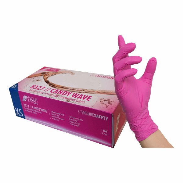 Nitras Medical Nitril-Einweghandschuhe CANDY WAVE pink 100er Box